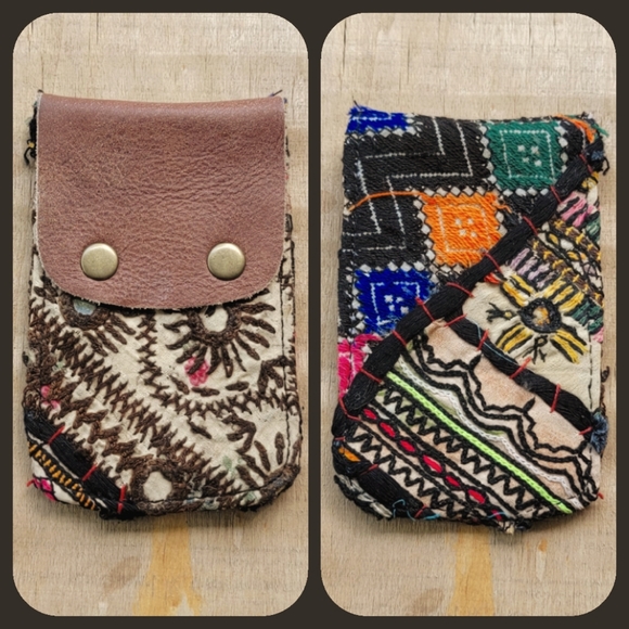 Free People Handbags - 🌎👽 Free People Boho Embroidered Repurposed vtg banjara hippie Wallet card case